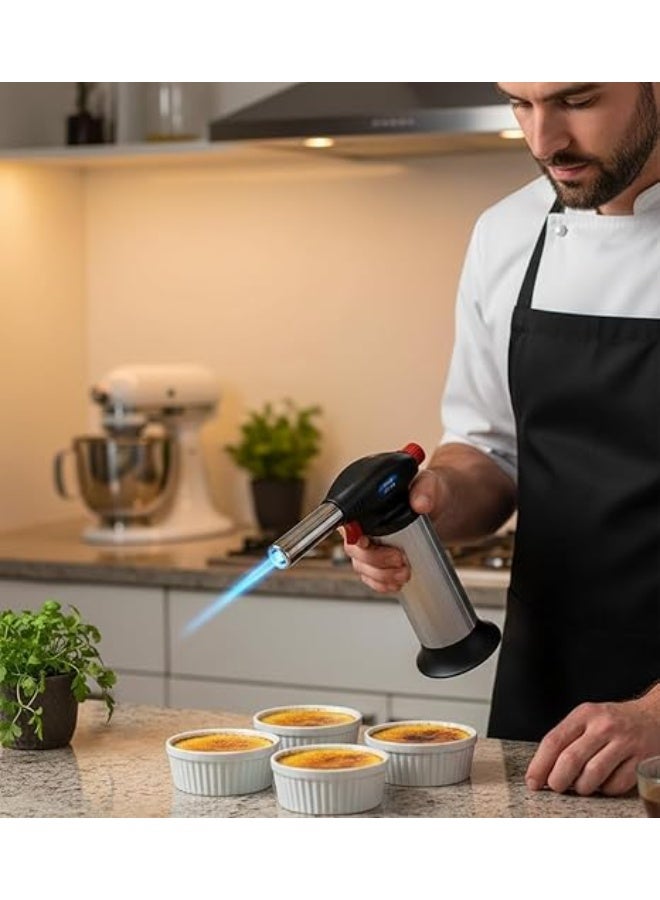 ولاعة شعلة غاز محمولة قوية قابلة لإعادة التعبئة – شعلة غاز متعددة الاستخدامات للطهي في الهواء الطلق وإشعال الفحم – تصميم عملي وآمن وسهل الاستخدام مناسب لرحلات التخييم - Image 2